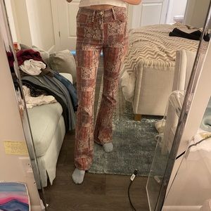 Frame printed flare jeans